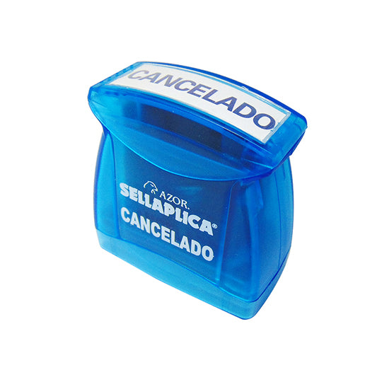 Sello Azor Pre-Entintado Color Azul, Texto "Cancelado" - 1 Pieza