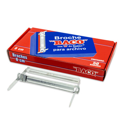 Broche BACO 8 cm económico - caja con 50 broches