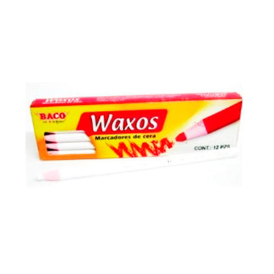 Marcador de cera Waxos BACO suave blanco - caja con 12 piezas