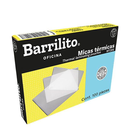 Mica Termica Barrilito Rigida, 8 Milésimás Tamaño Credencia - Caja con 100 Piezas