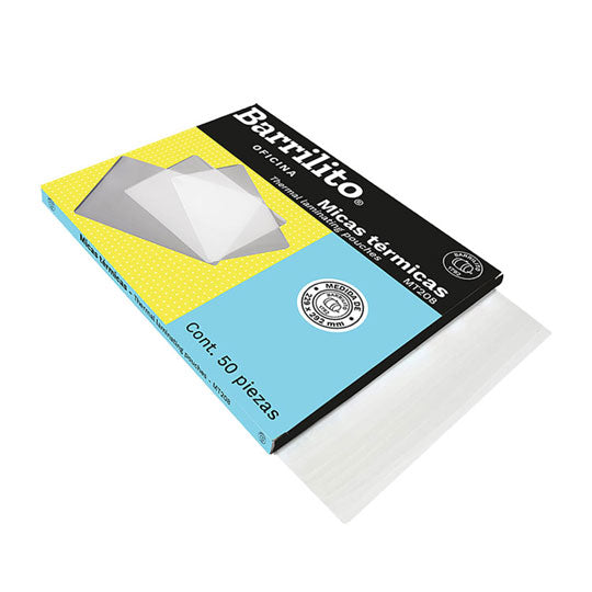 Mica Térmica Barrilito Rígida, 8 Milésimás - Caja con 50 Piezas