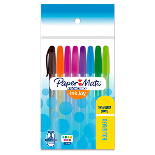 Bolífrafo Peper Mate Punto Mediano, Surtido - Bolsa con 8 Piezas