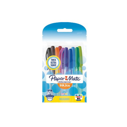 Bolígrafo Kilometrico inkjoy 100 ST Punto Mediano Mini Surtido 10 piezas