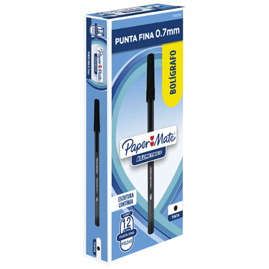 Bolígrafo Kilometrico Punto Fino Negro Caja con 12 Piezas