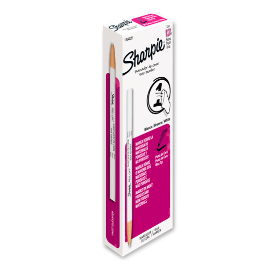 Marcador de cera SHARPIE blanco - caja con 12 piezas