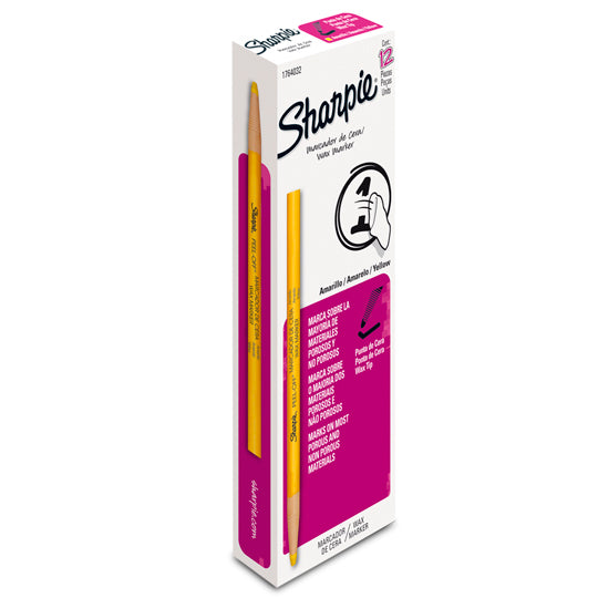 Marcador de cera SHARPIE amarillo - caja con 12 piezas