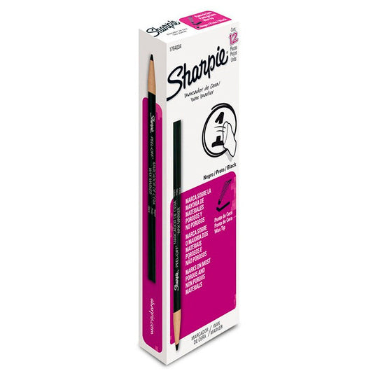 Marcador de cera Sharpie negro - caja con 12 piezas