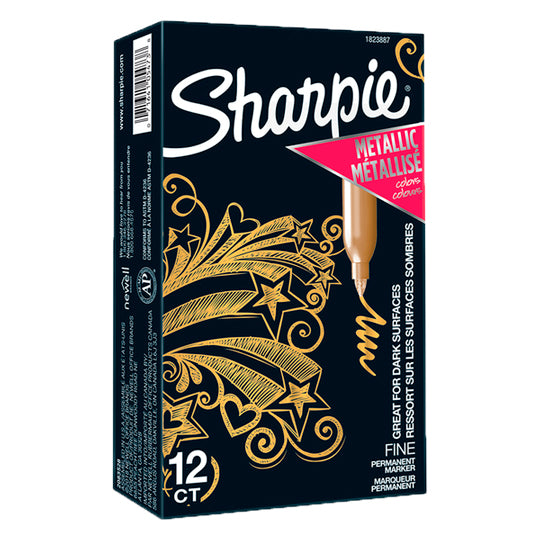 Marcador permanente SHARPIE dorado - caja con 12 piezas