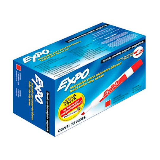 Marcador para pizarrón EXPO rojo - caja con 12 piezas