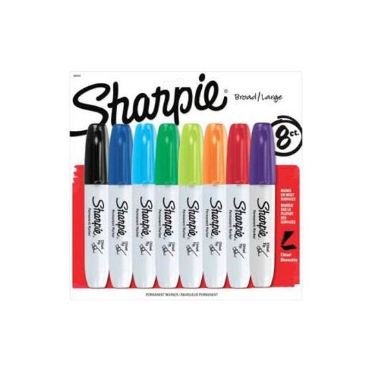 Marcador permanente Chisel SHARPIE - empaque con 8 piezas