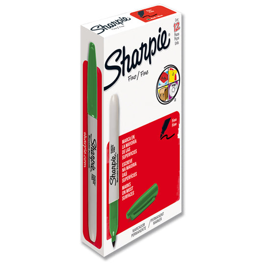 Marcador permanente SHARPIE verde - caja con 12 piezas