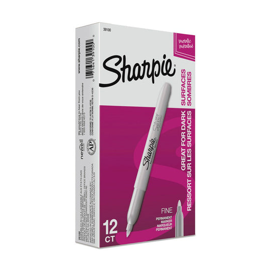 Marcador permanente SHARPIE plata - caja con 12 piezas