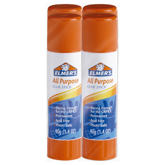 Lapiz Adhesiivo Elmers de 40grs, Blanco - Paquete con 4 Piezas