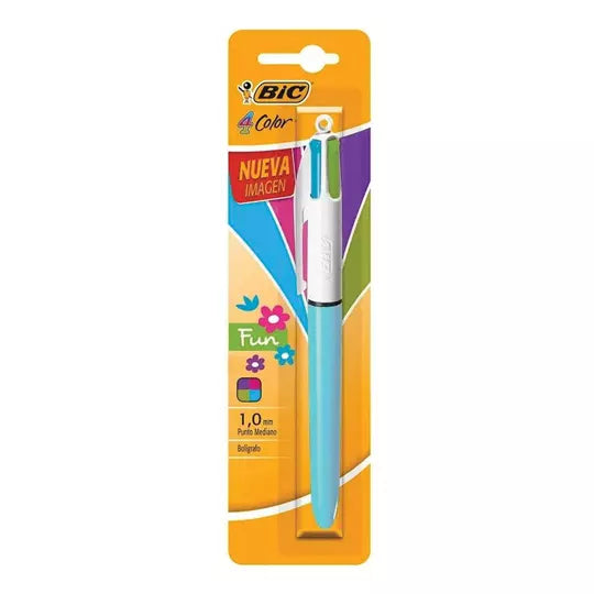 Bolígrafo 4 colores fun BIC original blíster 1 pieza