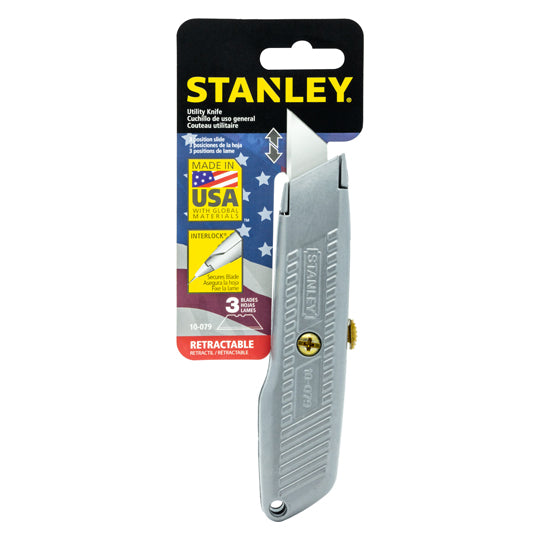 Cutter alma metálica retráctil 5-7/8" STANLEY mango retráctil color gris - 1 pieza