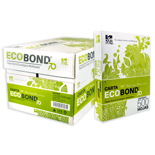 Papel ecobond carta blancura 95% 70g