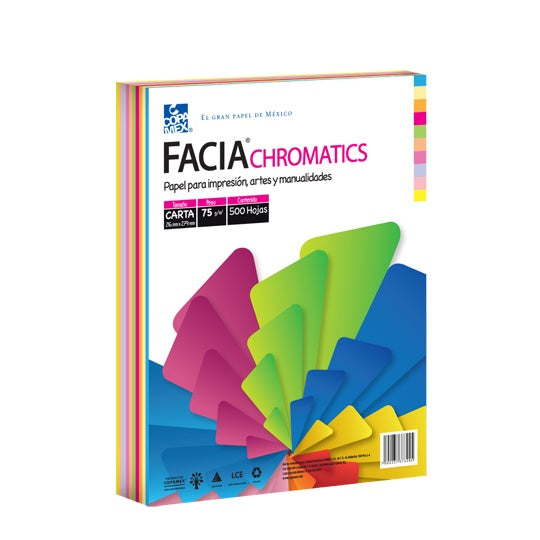 Papel facia chromatics carta mix de 10 colores 75g