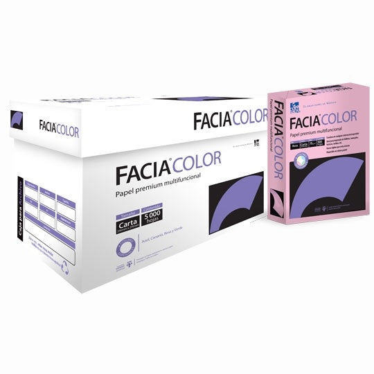 Papel facia color rosa tamaño carta 75g
