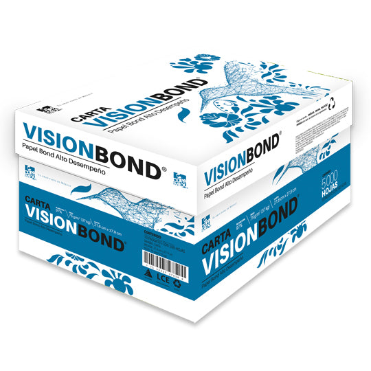Papel vision bond carta blancura 97% 75g