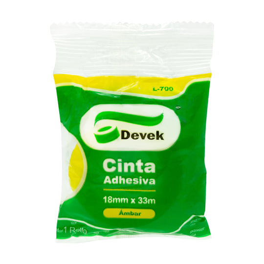 Cinta Adhesiva Devek Transparente de 12mm x 33m - 1 pieza