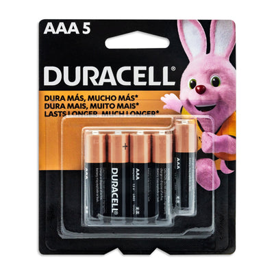Pila alcalina Duracell AAA blíster 1.5 volts con - 4 + 1 pilas