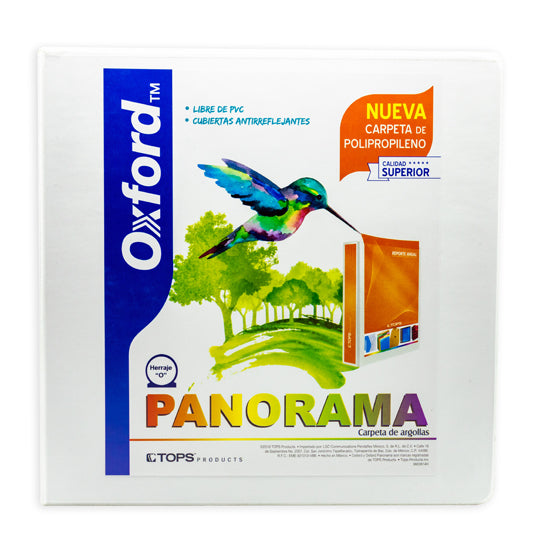 Carpeta panorámica OXFORD herraje en O 3 pulgadas color blanco tamaño carta