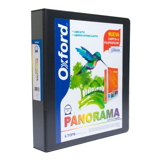 Carpeta panorámica OXFORD herraje en O 0.5 pulgadas color negro tamaño carta