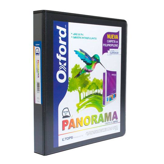 Carpeta panorámica OXFORD herraje D 1 pulgada color negro tamaño carta