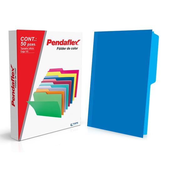 Folder PENDAFLEX broche de 8cm color azul tamaño carta - caja con 50 piezas