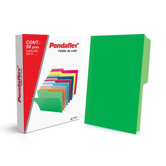 Folder PENDAFLEX broche de 8cm color verde tamaño carta - caja con 50 piezas