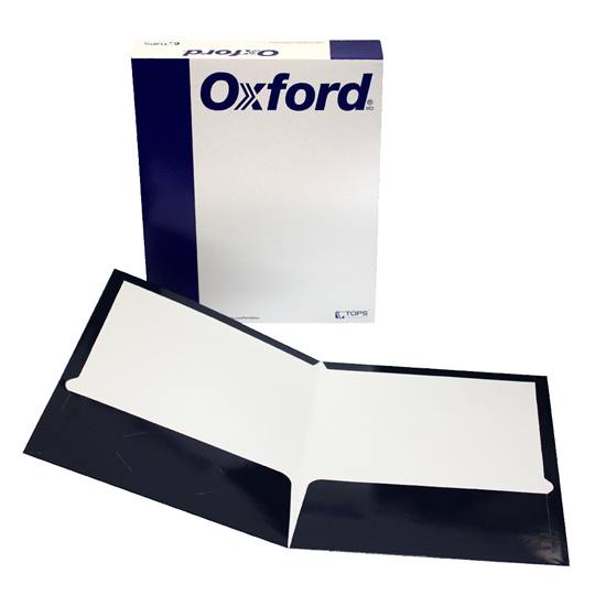 Folder showfolio laminado OXFORD color azul marino tamaño carta - caja con 25 piezas