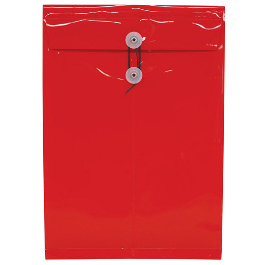 Sobre porta documentos OXFORD color rojo opaco cierre con hilo, tamaño oficio vertical