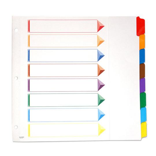 Separadores Oxford Tamaño Carta, con Cejas de colores - 8 Divisiones