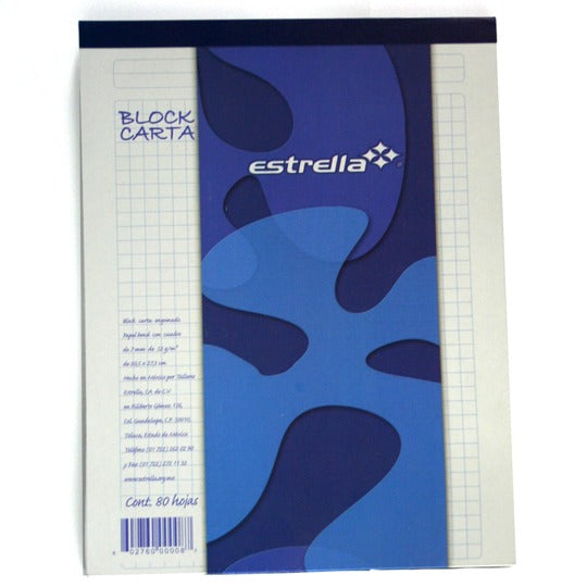 Block carta ESTRELLA cuadro grande 7 mm 80 hojas