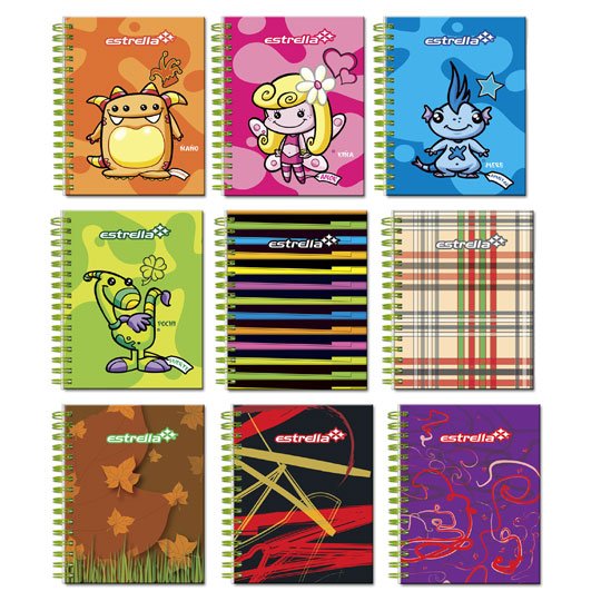 Libreta mini book con doble espiral ESTRELLA raya 80 hojas
