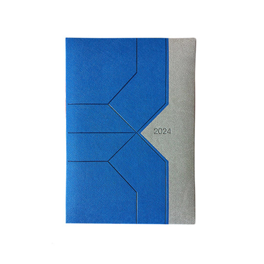 Agenda Diaria Fortec 2024 Forma Francesa, Azul/Gris - 1 Pieza