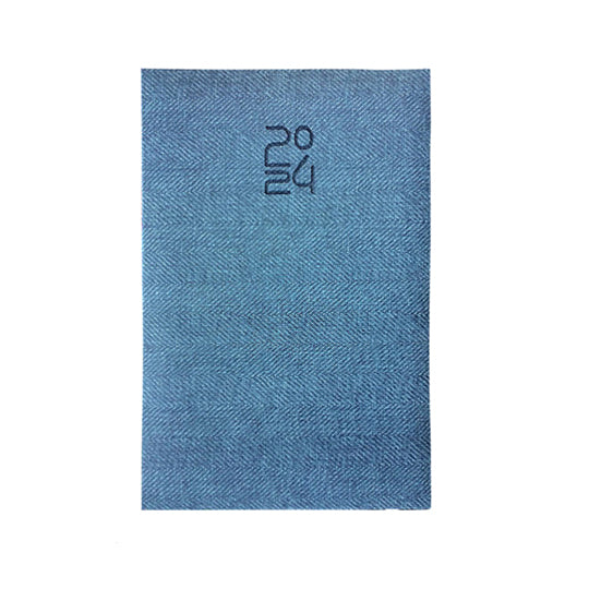 Agenda Diaria Fortec 2024 Forma Francesa, Azul - 1 Pieza