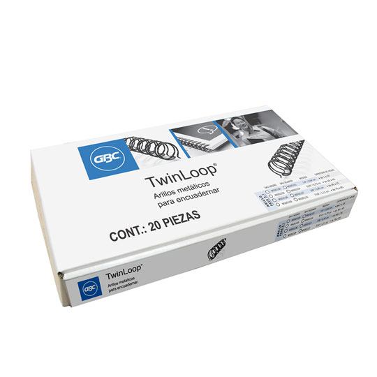 Arillos Metalicos Twin Loop 5/16" Negro - Caja con 20 Piezas