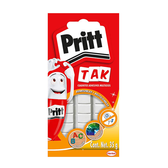 Cuadritos Adhesivos Pritt Removibles, Blanco 35gr - 1 Planilla