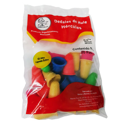 Dedal de Hule HERCULES del No. 11 Colores Surtidos - Bolsa con 20 piezas