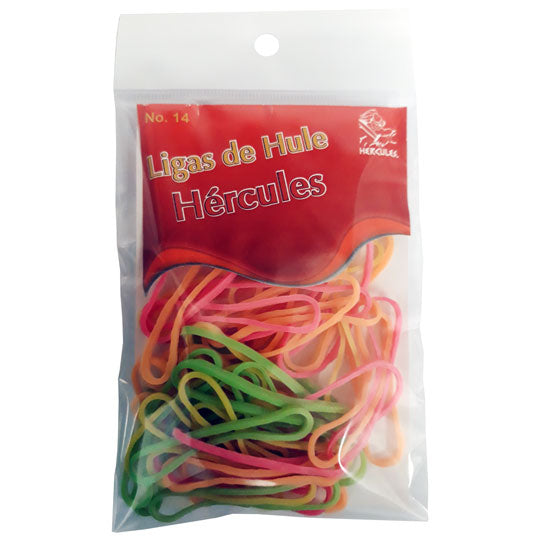 Ligas de Hule HÉRCULES No.14 Colores Surtidos