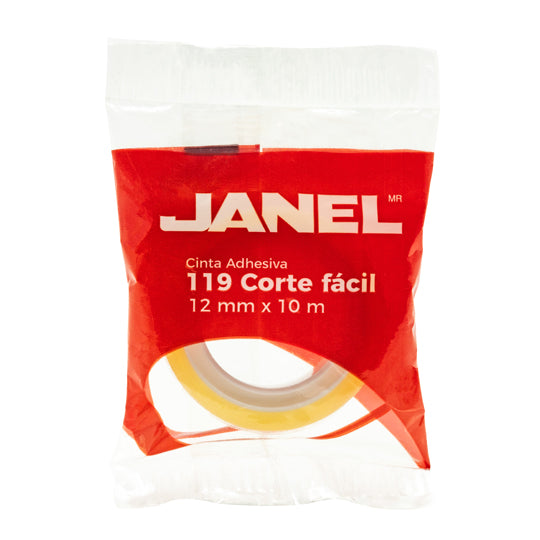 Cinta Adhesiva Janel Transparente de 12mm x 10m - 1 pieza