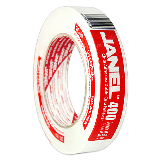 Cinta Adhesiva Doble Cara Janel Blanca de 24mm x 50m - 1 pieza