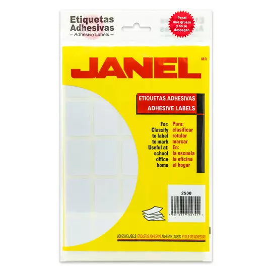 Etiqueta blanca JANEL clasica no. 7 con500 etiquetas de 25x38mm