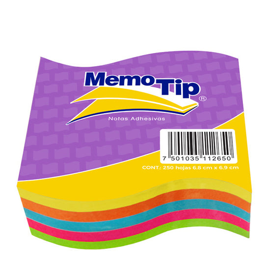 Block de Notas Adhesivas Memo-Tip de Bandera, Surtido Neon - Block con 250 Notas