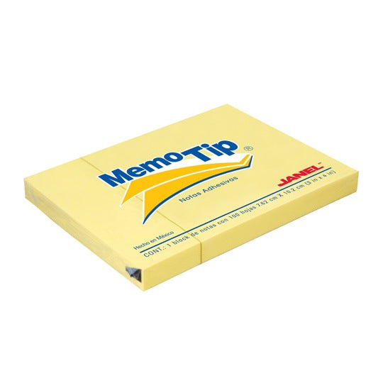 Block de Notas Adhesivas Memo-Tip, Amarillas - Block con 100 Notas