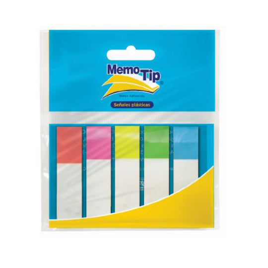 Banderitas Adhesivas Memo-Tip, Surtido Neón - Estuche con 5 Blokcs