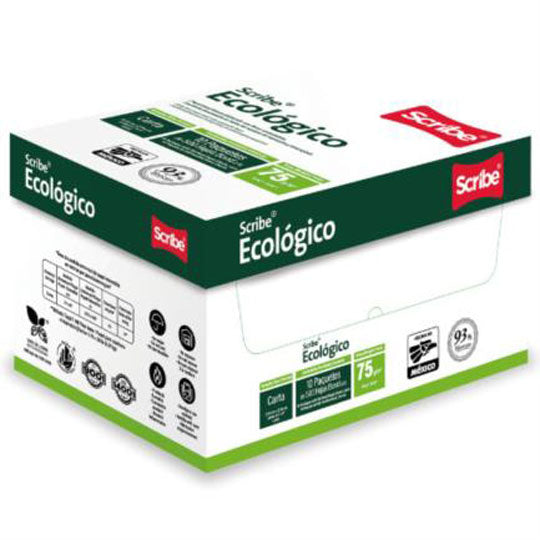 Papel bond Scribe ecológico carta blancura 93% 75g