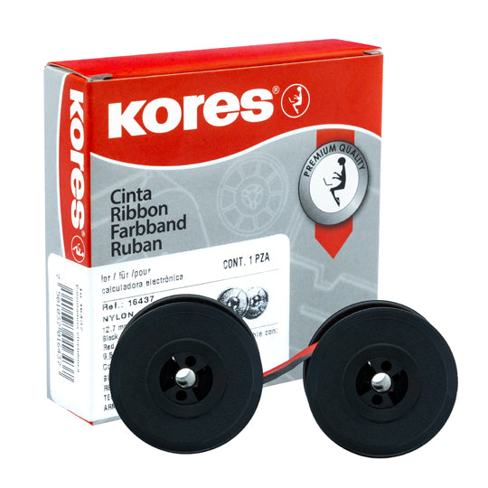 Cinta KORES para calculadora modelo 241, Bicolor negro-rojo