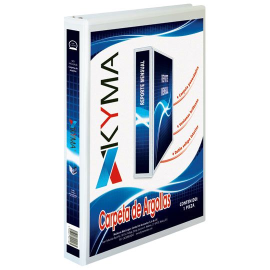 Carpeta KYMA 0.5 pulgadas en D color blanco tamaño carta